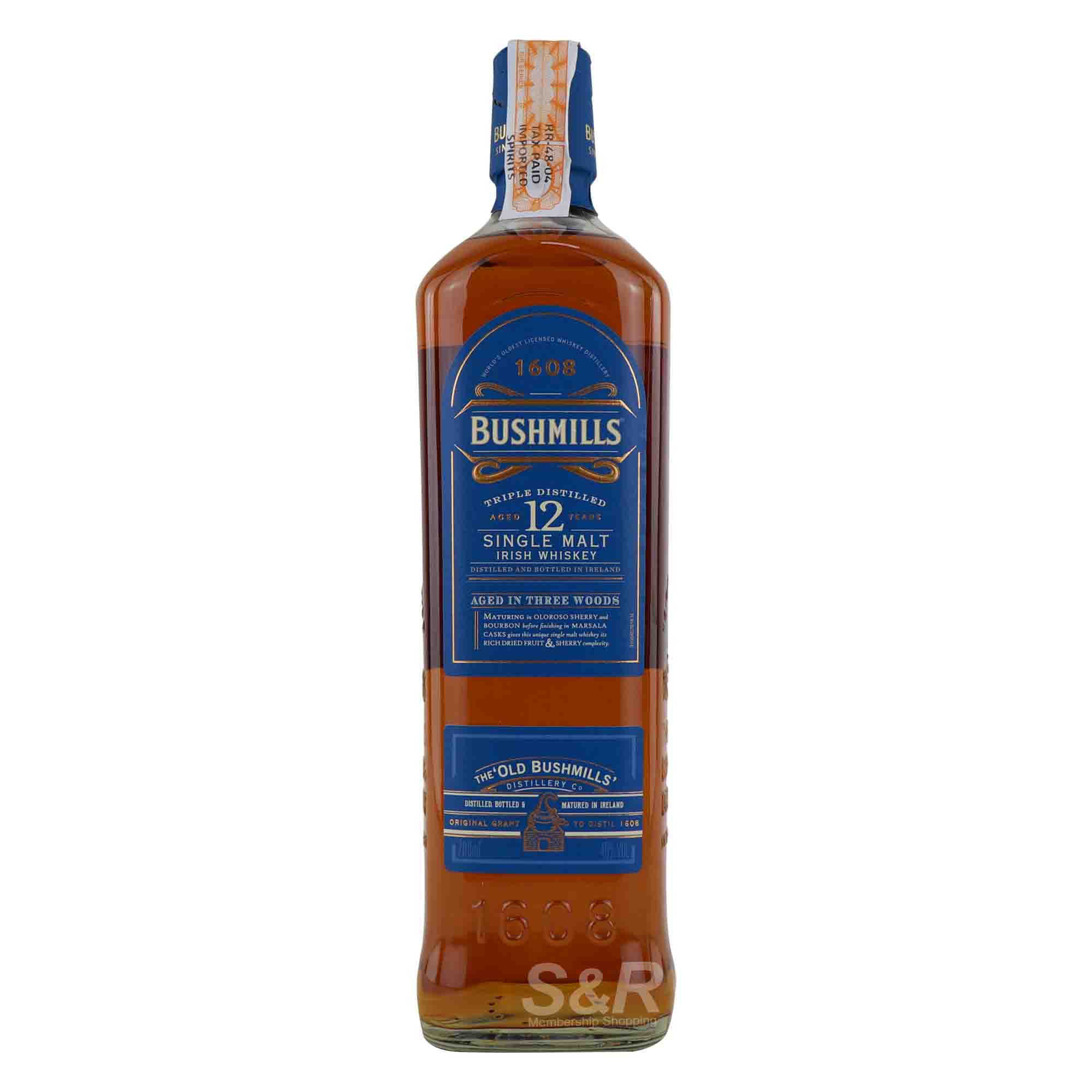 Bushmills 12 Year Old Single Malt Irish Whiskey 700mL